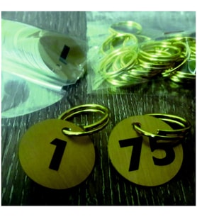 75 Adet Vestiyer Numarası, Tek Taraflı, ÇİFT TAKIM (Gold Renk)