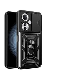 Coverzone Oppo Reno 11FS ile Uyumlu PhoenixShield S�rg�l� Kamera Korumal? Kapak, Tam Koruma Manyetik Vega Kapak K?l?f Siyah