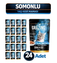 Somonlu Yaş Kedi Maması 85 gr x 24 Adet Omega Destekli kedi yaş maması