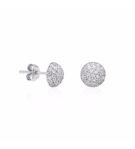 925 Ayar Minik Taşlı Top Küpe Kadın Gümüş Küpe