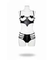 Mulvxbrf Brf02 Siyah Harness Takım Deri Kalp Detaylı Bağcıklı - Brf1256 (Mulvix)