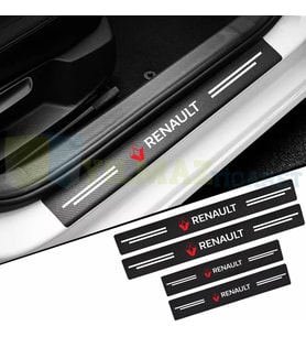 Renault Logo Arma Karbon Kapı Eşiği Koruma Araba Etiket Oto Sticker Yapıştırma 4 Parça