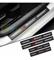 Renault Logo Arma Karbon Kapı Eşiği Koruma Araba Etiket Oto Sticker Yapıştırma 4 Parça