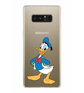 Samsung Galaxy Note 8 Kapak Donald Duck Tasarımlı Şeffaf Silikon Kılıf