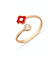 925 Ayar Gümüş Çiçek Figürlü Rose Yüzük - Y015701