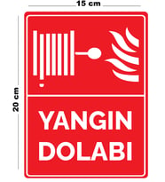 Metal Yangın Dolabı 15 cm x 20 cm Uyarı Levhası Yönlendirme Tabelası