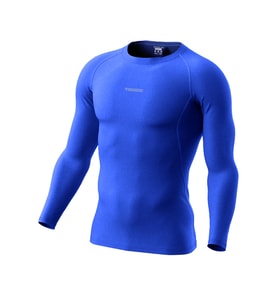 Ghassy Co. Erkek Pro Compression Nem Emici Atletik Performans Uzun Kollu Reglan Kol Spor Tişört (Mavi)