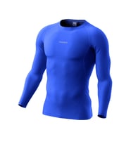 Ghassy Co. Erkek Pro Compression Nem Emici Atletik Performans Uzun Kollu Reglan Kol Spor Tişört (Mavi)
