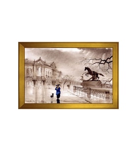 Manzara Temalı Kanvas Tablo 50 x 70 cm Gold Çerçeve