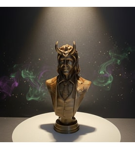 Riva Self Loki Laufeyson Dekoratif Masaüstü Aksesuarı - İkonik Boynuzlu Kask Detaylı Büst (Bronz)