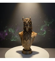 Riva Self Loki Laufeyson Dekoratif Masaüstü Aksesuarı - İkonik Boynuzlu Kask Detaylı Büst (Bronz)