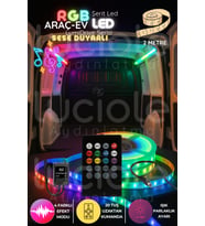 LumiDrive 2m RGB 5050 LED Şerit – Müzik Algılayıcılı 20 Tuş Kumanda, Ses Kontrollü Işık Sistemi