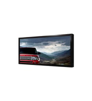 Doğa Manzarası Önünde Kırmızı Jeep Çerçeveli Mdf Tablo