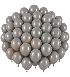 Duman Renk Lateks Retro Balon (30 cm) - 50 Adet