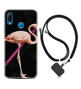 Huawei P20 Lite Mate 10 20 Lite Pro P40 Lite KılıfBoyun Askılı Silikon Line Filamingo 1776