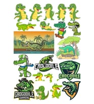 Timsah Sticker Set 11 15 Parça Telefon, Tablet, Defter, Laptop Sticker