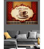 Kahve Latte Vintage Poster Dekoratif Kanvas - Mdf Ahşap Tablo