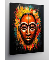 Kanvas Tablo Afrika Maskesi Deseni