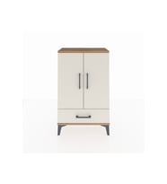 Arges Komodin 2 Raflı Tek Çekmeceli 2 Kapaklı 60x30x96 Çam-Aytaşı