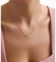 Kişiye Özel 925 Ayar Gümüş Manifest 777 Model Kolye (Gold)