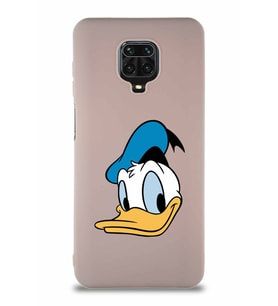 Xiaomi Redmi Note 9 Pro Soft Premier Kapak Donald Duck-B Tasarımlı Silikon Kılıf - Pudra (Şeffaf)