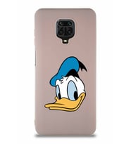 Xiaomi Redmi Note 9 Pro Soft Premier Kapak Donald Duck-B Tasarımlı Silikon Kılıf - Pudra (Şeffaf)