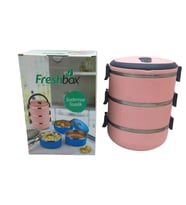 AÇIK PEMBE 3LÜ SEFER TASI SAKLAMA KABI 1.8LT (5343)