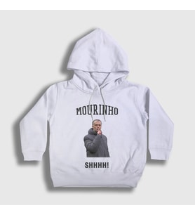 Presmono Unisex Çocuk Beyaz SHHHH Jose Mourinho Kapüşonlu Sweatshirt 429677tt (Beyaz)