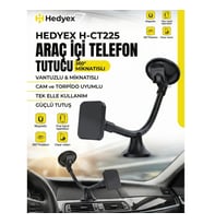 Hedyex H-CT225 Araç İçi Telefon Tutucu Vantuzlu Mıknatıslı Cam ve Torpido Uyumlu