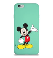 Apple iPhone 6 Uyumlu Lansman Kılıf Mickey Mouse Tasarımlı Altı Kapalı İçi Kadife Kaplı  Kapak (Şeffaf)