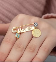 925 Ayar Gümüş Maşallah Nazarlı Ayakizi Bebek Çengelli İğne