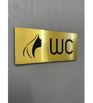 Metalik Gold Seri Kadın WC Yönlendirme Tabelası