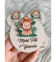 Yenidoğan Erkek Bebek Magneti Ve Çocuk Doğum Günü Mıklatıslı Magnet Kişiye Özel Hoşgeldin Bebek 20 A (Krem)