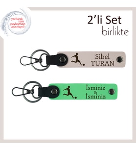 Futbol Figürlü Doğum Günü Hediye Fikri, Erkek Çocuğa Yazılabilir Deri Takım, Pudra-Fıstık Yeşil