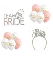 Team Bride Balonlu Gümüş Set