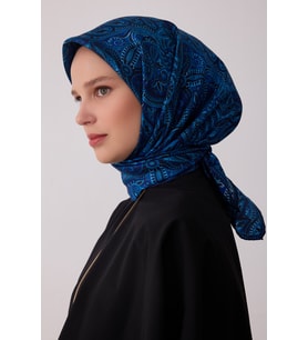 Etnik Desen %100 Twill İpek Eşarp BE04