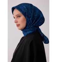 Etnik Desen %100 Twill İpek Eşarp BE04
