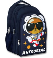 Ümit Çanta 5045 Lacivert Beyaz Üç Gözlü Erkek Çocuk Okul Çantası -Astronot Ayıcık (Çok Renkli)