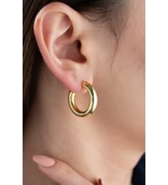 925 Ayar Gümüş Gold Halka Küpe