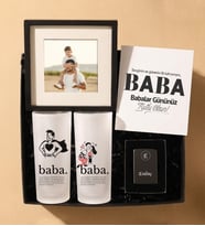 Kişiye Özel Çakmak Rakı Bardağı Çerçeve Babalar Günü Hediye Seti