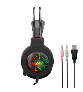 Northcity SNOPY SN-GX7 CRAZY Kablolu 3.5mm Jac USB Rainbow Aydınlatma Gaming Mikrofonlu Kulaklık (Siyah)(1923)