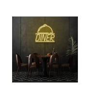 Restoranlara Özel Diner Yazılı ve Şekilli Neon Tabela