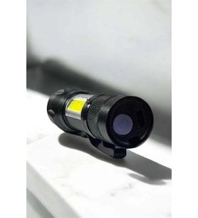 Şarjlı Metal Zoomlu El Feneri Işıldak Led Işık Taşınabilir El Lambası