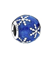 Nur Silver Mavi Taşlı Kar Taneli Gümüş Charm NUR-BL12475