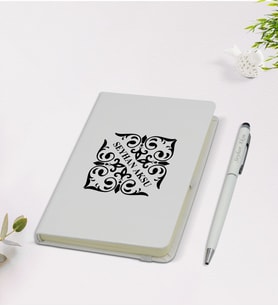 BK Gift Kişiye Özel İsimli 9x14cm Beyaz Defter ve Kalem Hediye Seti - Model 10