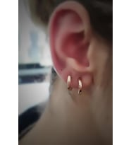 Gümüş 9mm taşsız rose halka küpe