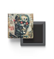 Terminator (T-800) - Baskılı Buzdolap Magneti Kare - 9x9 cm