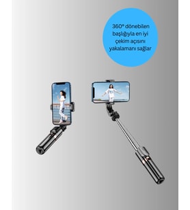 Bluetooth’Lu Işıklı Selfie Çubuğu – Katlanabilir, 130 Cm