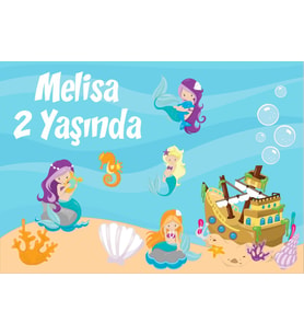 Deniz Altı Temalı Doğum Günü Afişi 35X50 cm