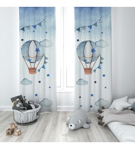 Çocuk Odası Dijital Baskılı 135x260cm Tek Kanat Fon Perde Model 00016